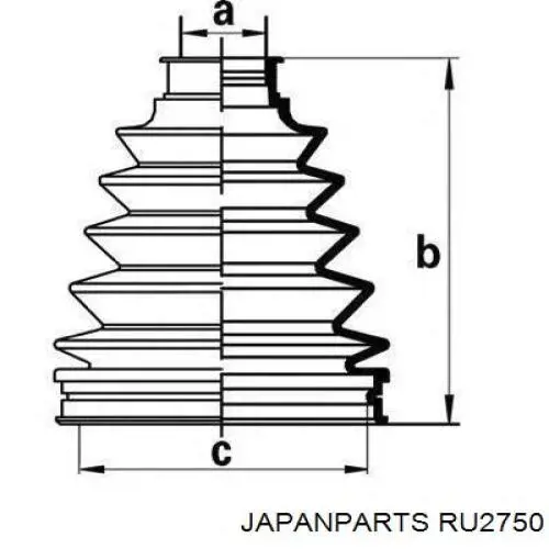 Сайлентблок (подушка) редуктора заднього моста, задній RU2750 Japan Parts