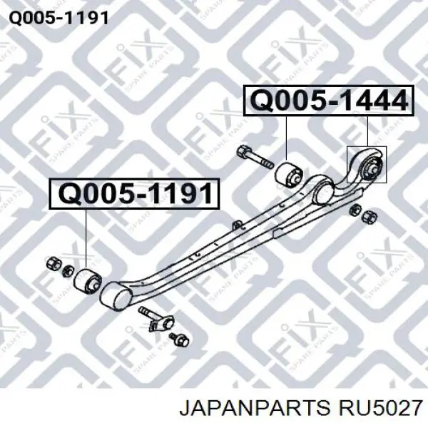 Сайлентблок заднього поздовжнього важеля, задній Japan Parts RU5027
