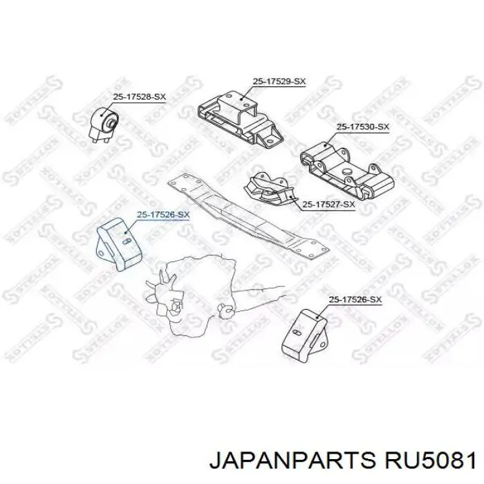 RU5081 Japan Parts Подушка трансмісії, опора роздавальної коробки