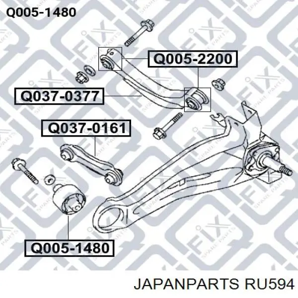 Сайлентблок задньої тяги Japan Parts RU594