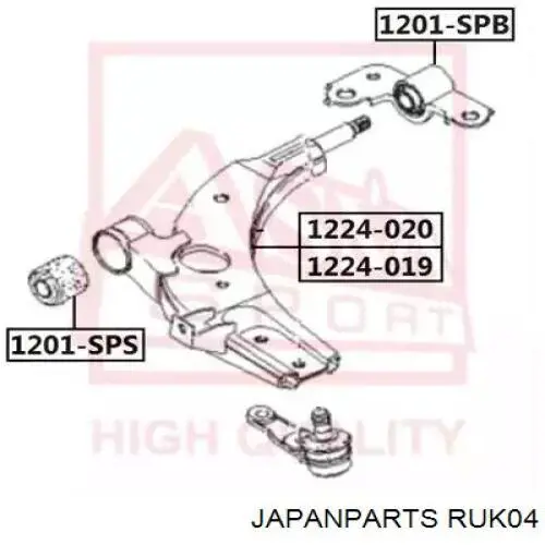 Сайлентблок переднього важеля RUK04 Japan Parts
