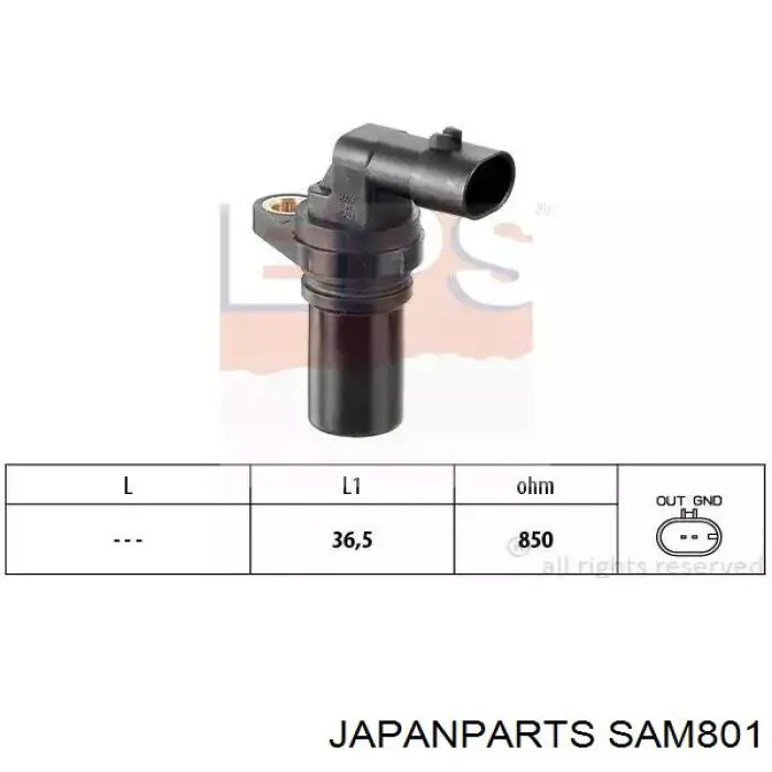 Датчик обертів колінвалу Japan Parts SAM801 ціна, від 15.05 USD