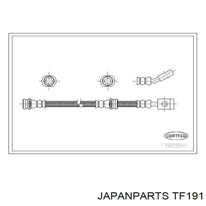 TF191 Japan Parts шланг гальмівний передній