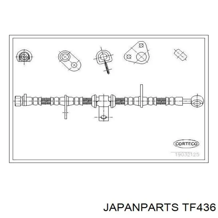 Шланг гальмівний передній, правий TF436 JAPANPARTS