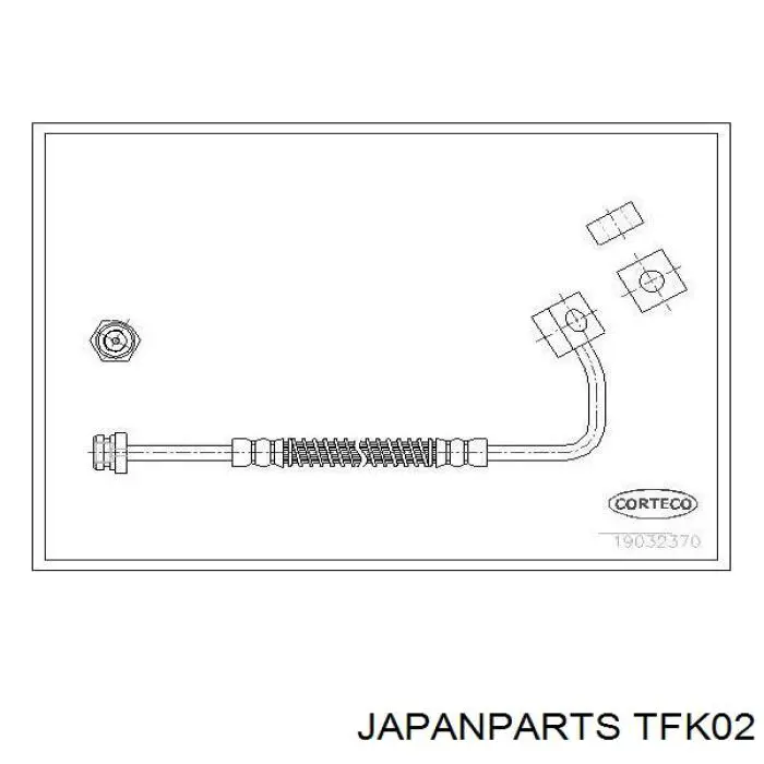 Шланг гальмівний передній, лівий TFK02 JAPANPARTS