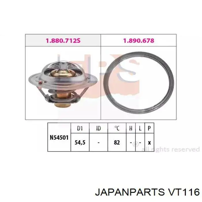 Термостат в зборі Japan Parts VT116