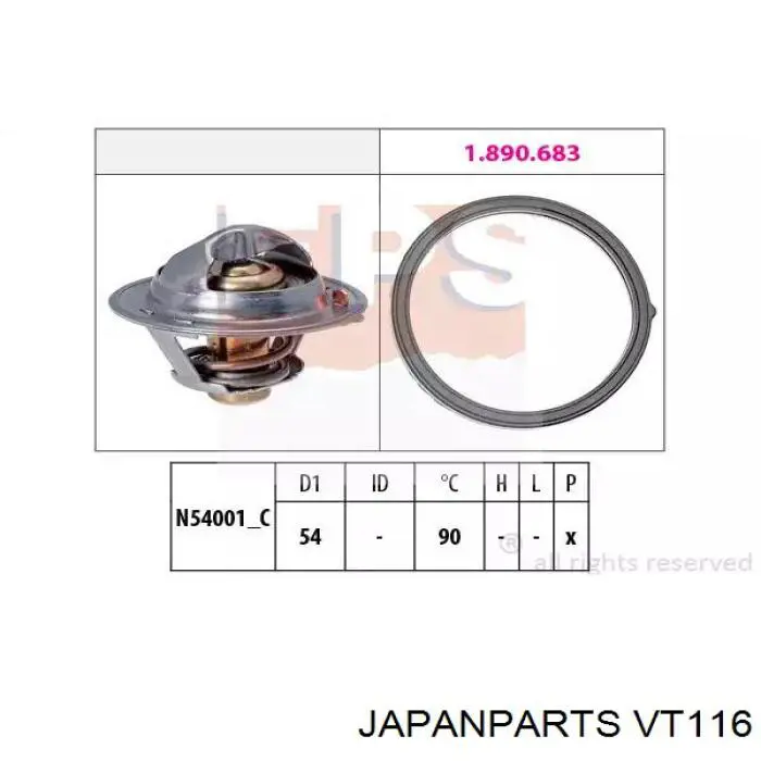 Купити VT116 Japan Parts Термостат в корпусі