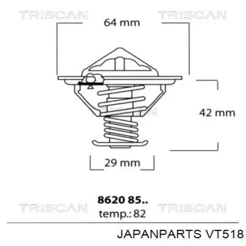 VT518 Japan Parts Авто термостат