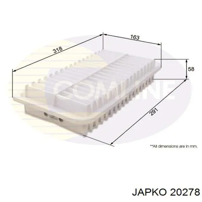 Повітряний фільтр 20278 Japko