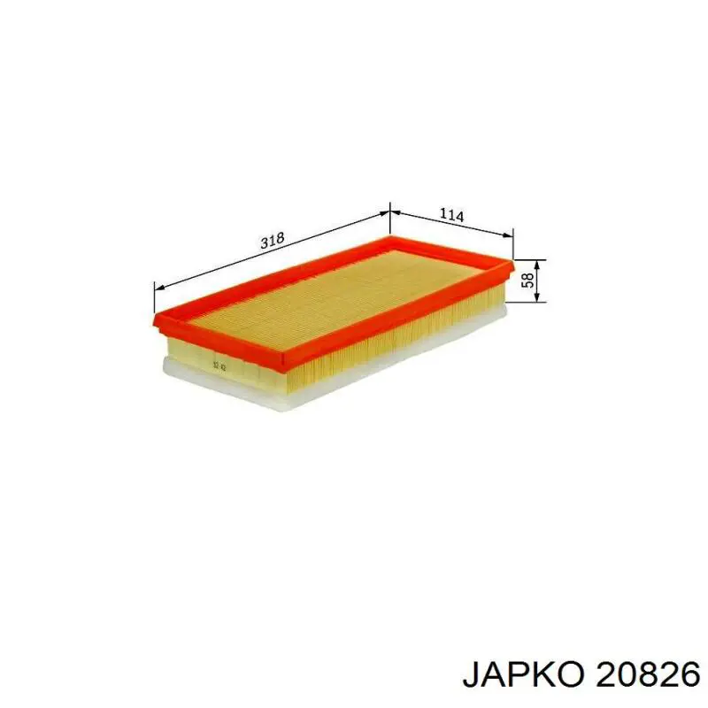 Повітряний фільтр 20826 Japko