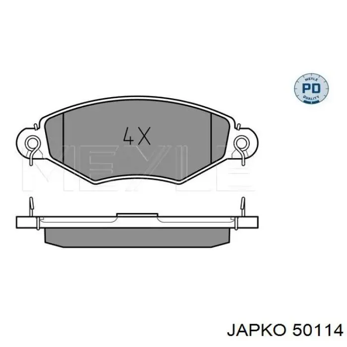 Колодки гальмівні передні, дискові 50114 Japko