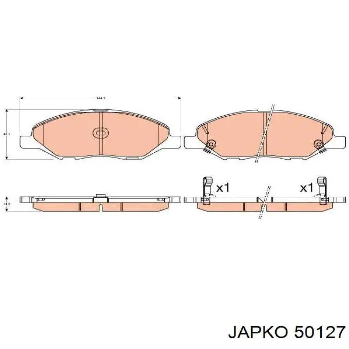 50127 Japko Передні гальмівні колодки