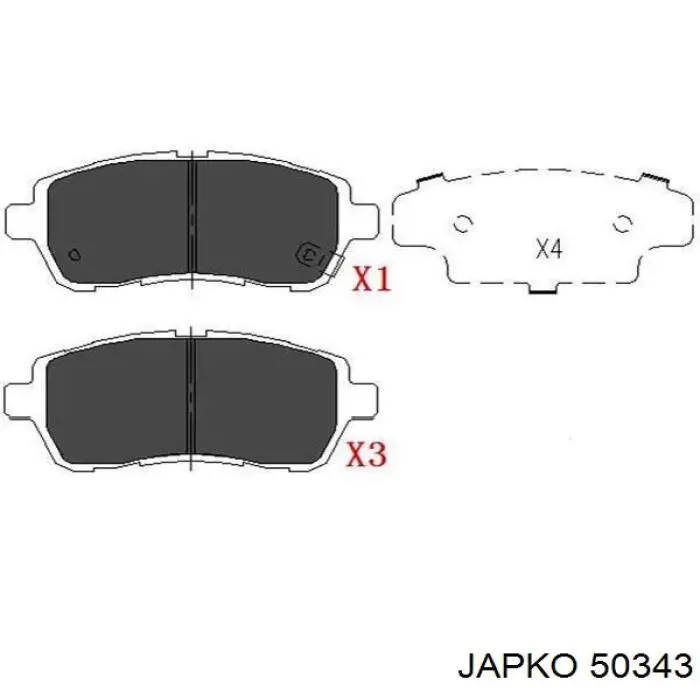 Колодки гальмівні передні, дискові 50343 Japko