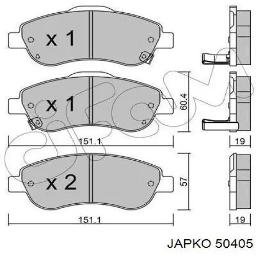 50405 Japko Передні гальмівні колодки