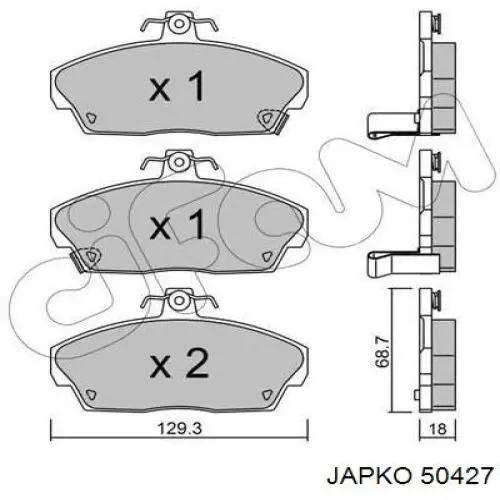 Купити 50427 Japko Колодки гальмівні передні, дискові