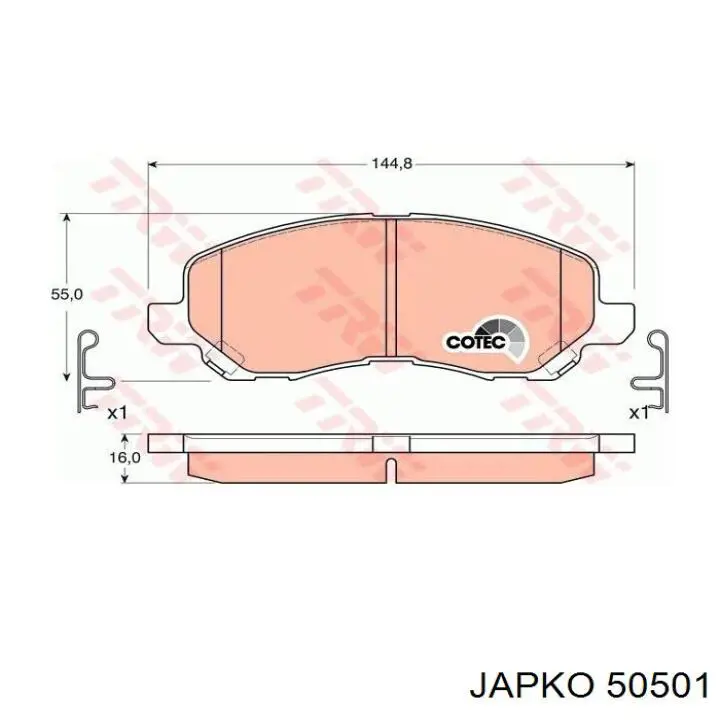 Передні тормозні колодки 50501 Japko