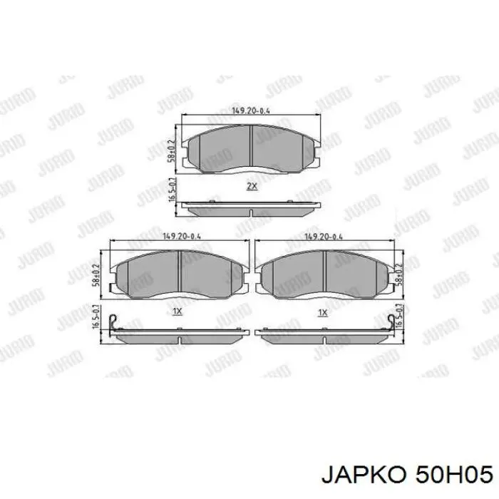 Гальмівні колодки Japko 50H05 ціна, від 21.12 USD