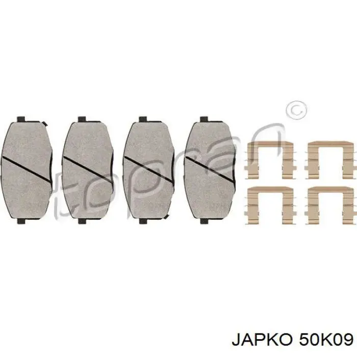 Гальмівні колодки Japko 50K09 ціна, від 20.76 USD