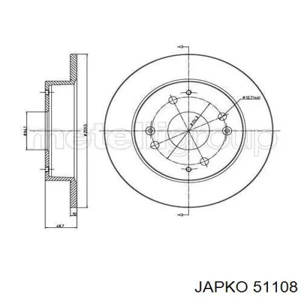 Задні гальмівні колодки Japko 51108 ціна, від 21.76 USD