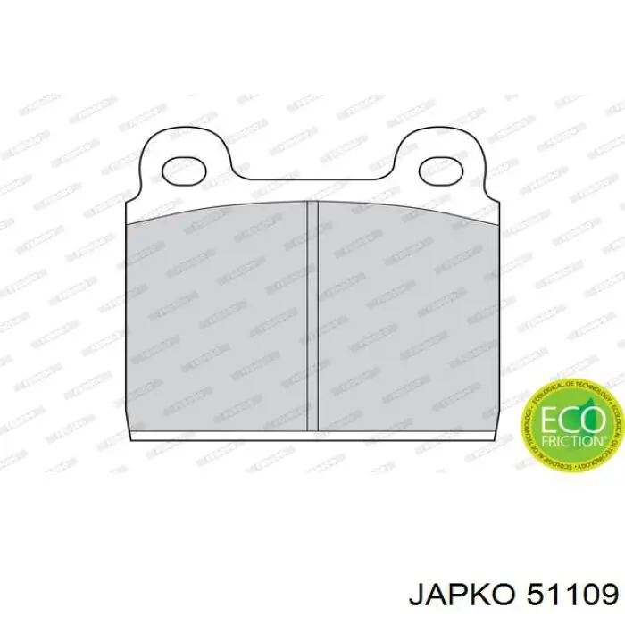 Задні гальмівні колодки Japko 51109 ціна, від 17.66 USD