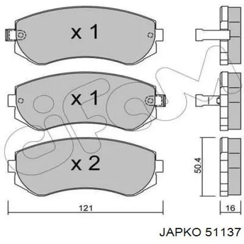 Купити 51137 Japko Колодки гальмівні передні, дискові