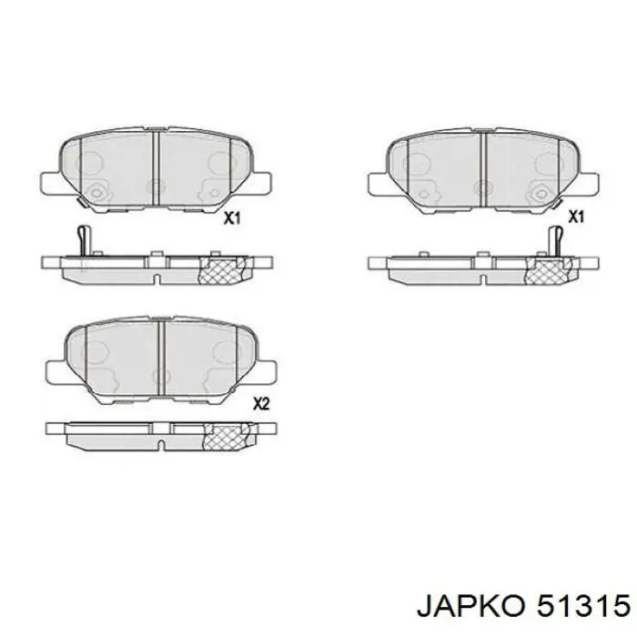 Колодки гальмові задні, дискові 51315 Japko