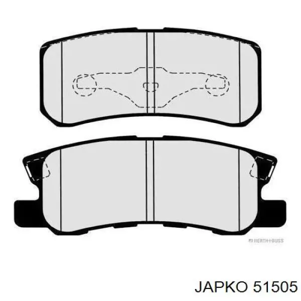 Задні гальмівні колодки Japko 51505 ціна, від 16.60 USD