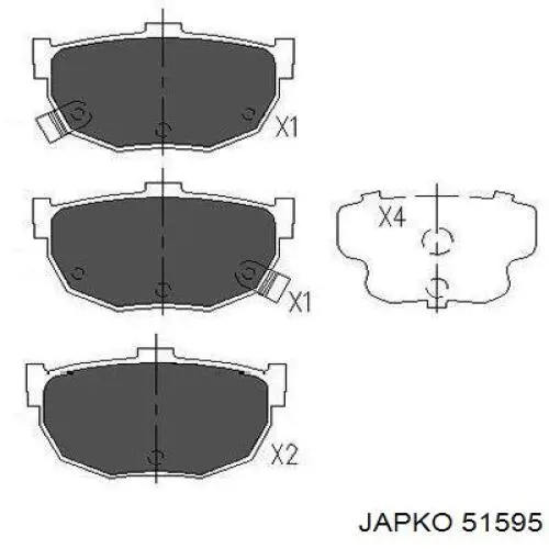 Задні гальмівні колодки Japko 51595 ціна, від 14.05 USD