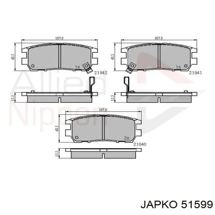 Купити 51599 Japko Задні колодки