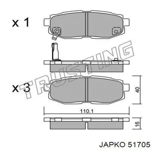 Купити 51705 Japko Задні колодки