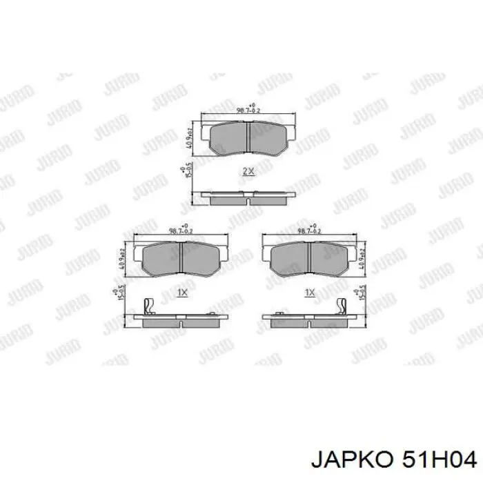 51H04 Japko Колодки гальмівні задні, дискові