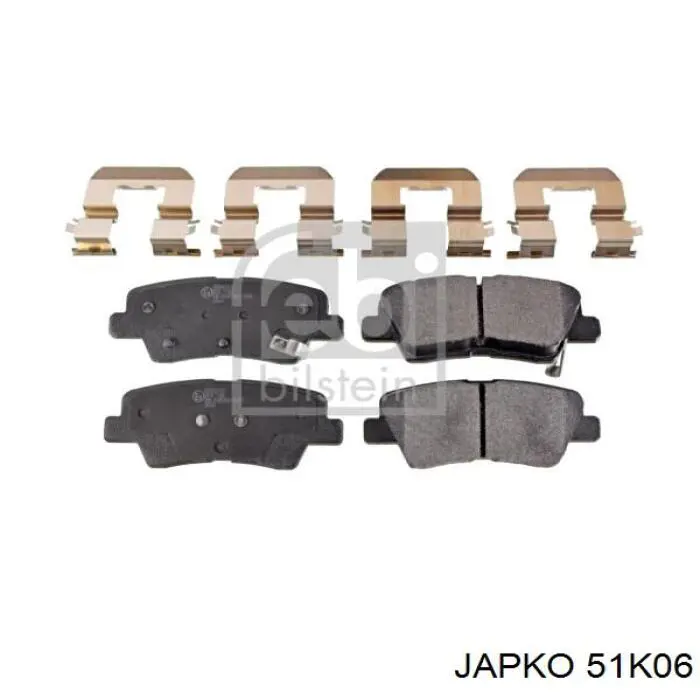 Задні гальмівні колодки 51K06 Japko