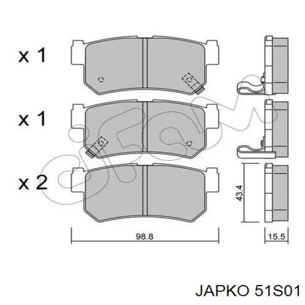 Купити 51S01 Japko Задні колодки