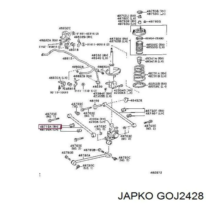 Сайлентблок цапфи задньої GOJ2428 Japko