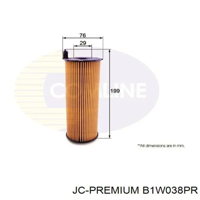 Масляний фільтр двигуна JC Premium B1W038PR ціна, від 6.16 USD