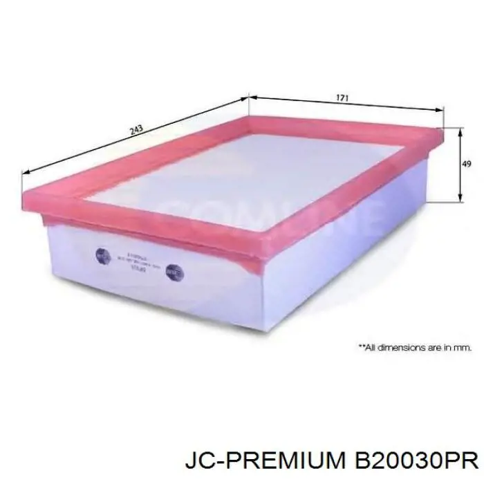Повітряний фільтр B20030PR JC Premium