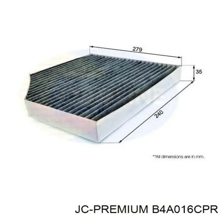 Фільтр повітряний обігрівача JC Premium B4A016CPR ціна, від 11.40 USD