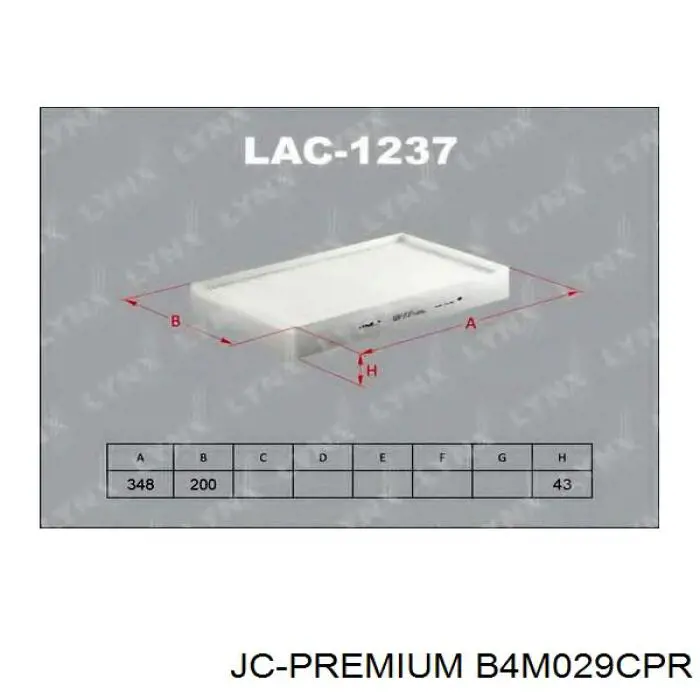 Повітряний фільтр салону JC Premium B4M029CPR
