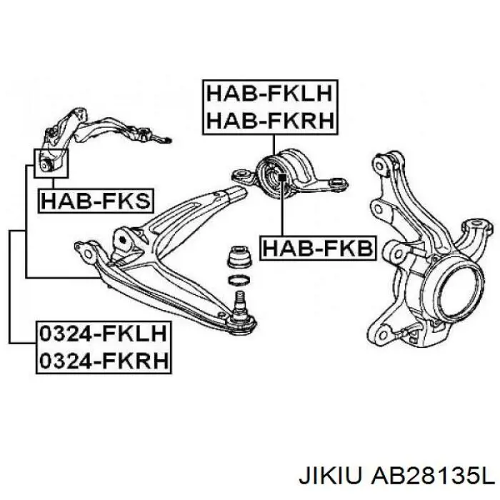 Купити AB28135L Jikiu Сайлентблок передньої підвіски