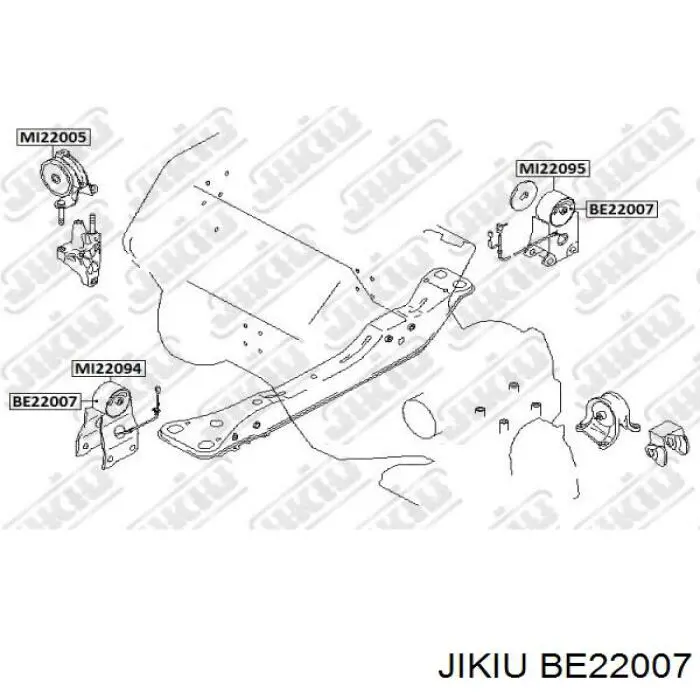 Подушка (опора) двигуна, передня BE22007 Jikiu