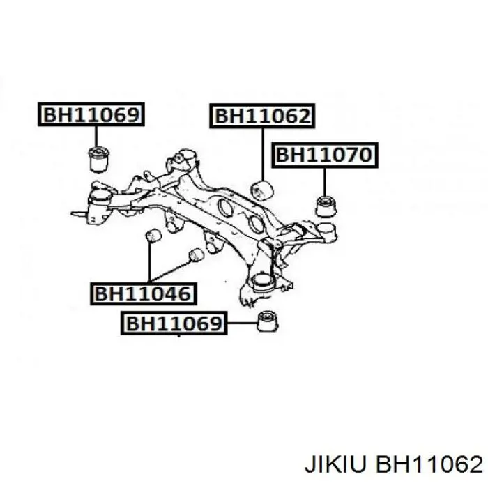 Сайлентблок задньої балки/підрамника Jikiu BH11062 ціна, від 11.65 USD