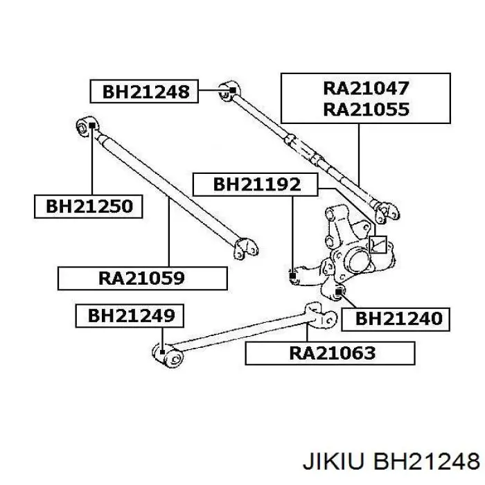 Сайлентблок заднього поперечного важеля Jikiu BH21248 ціна, від 9.28 USD
