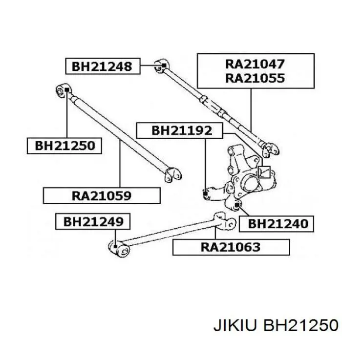 Купити BH21250 Jikiu Сайлентблок заднього поперечного важеля, внутрішній