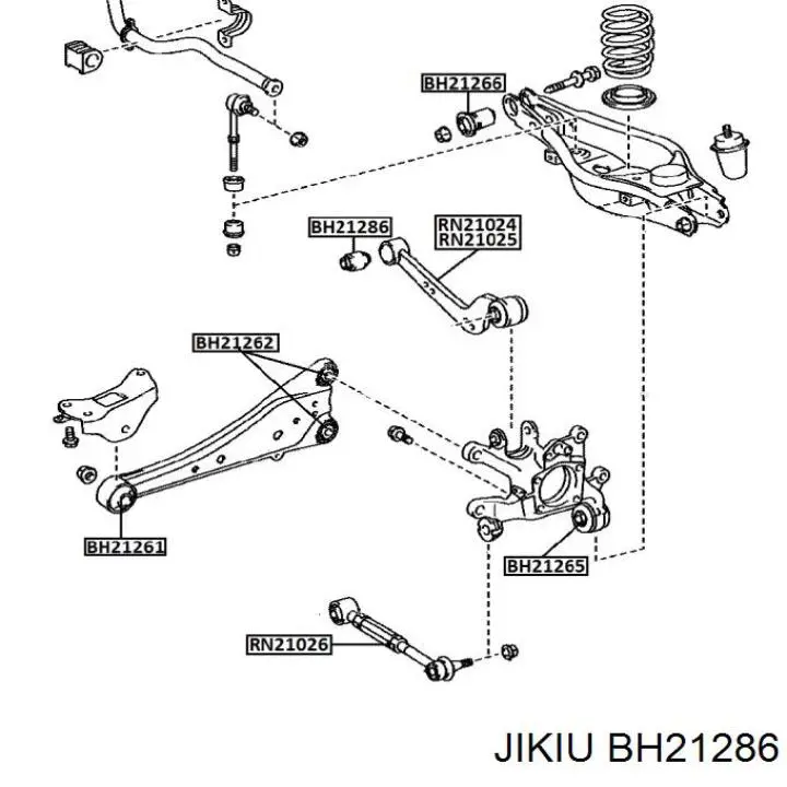 Сайлентблок заднього верхнього важеля BH21286 Jikiu