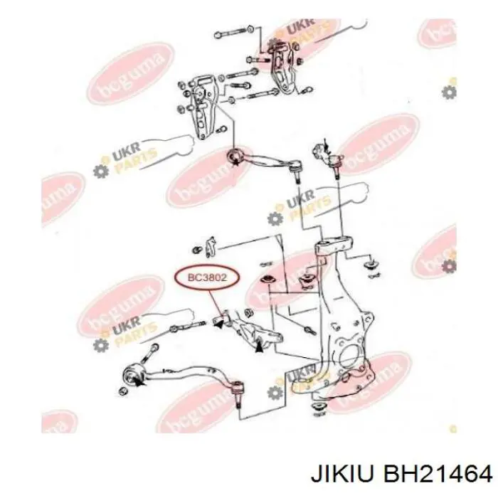 Сайлентблок переднього важеля BH21464 Jikiu