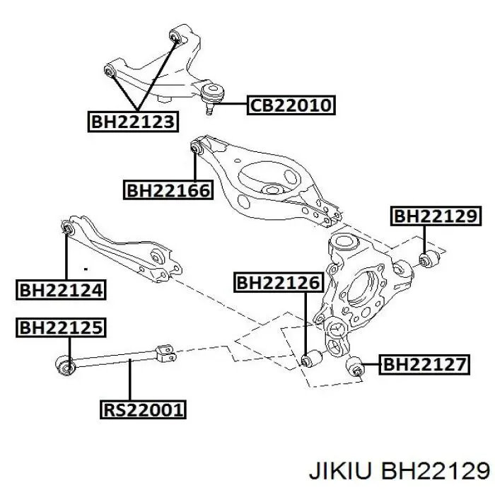 Сайлентблок цапфи задньої Jikiu BH22129 ціна, від 7.25 USD