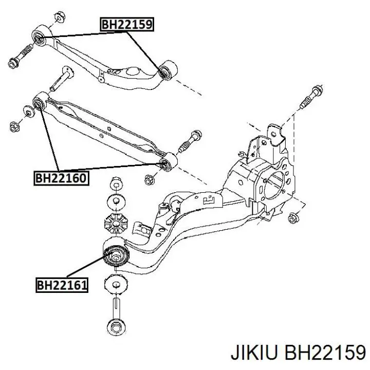 Сайлентблок заднього верхнього важеля BH22159 Jikiu