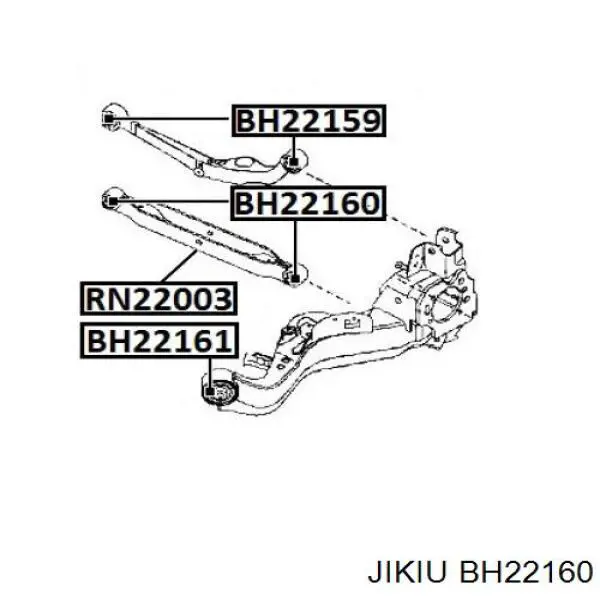 Сайлентблок заднього нижнього важеля Jikiu BH22160 ціна, від 6.57 USD