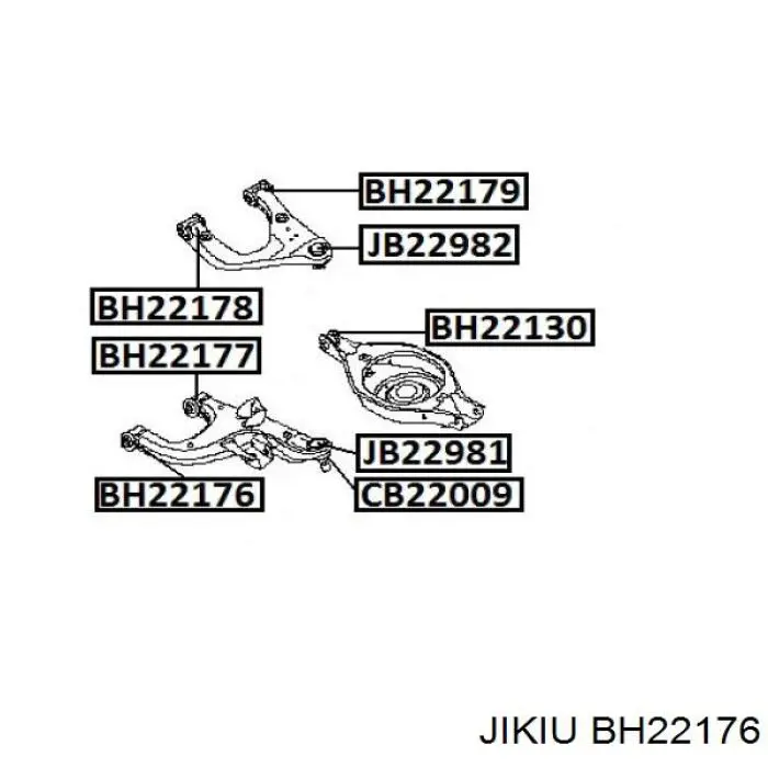 Купити BH22176 Jikiu Сайлентблок заднього нижнього важеля