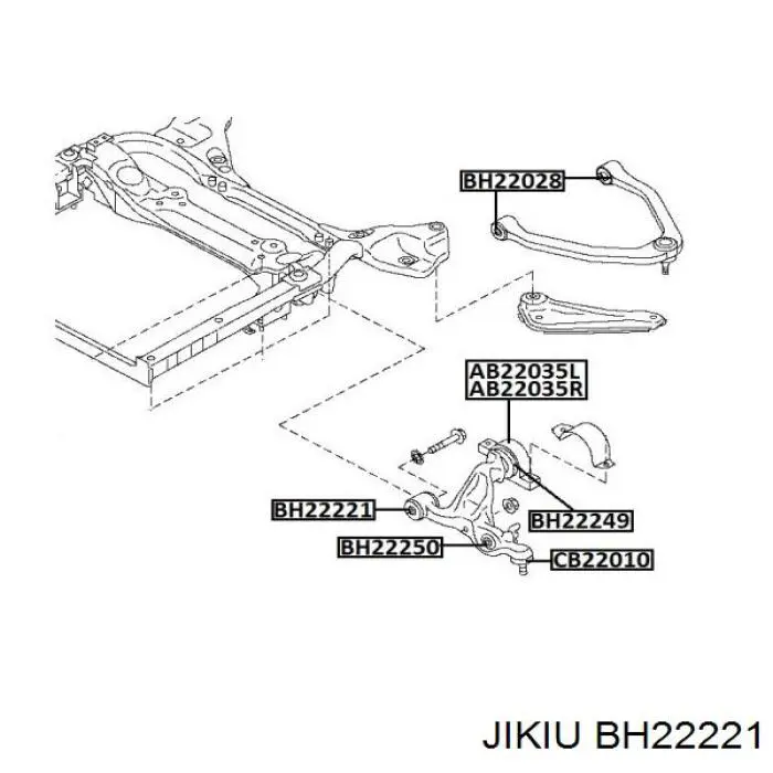 Сайлентблок переднього нижнього важеля BH22221 Jikiu